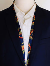 Navy Blue Paisley and Floral - Silk Men Scarves - Silk Scarves | Monzoro Pakistan