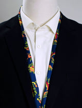 Navy Blue Paisley and Floral - Silk Men Scarves - Silk Scarves | Monzoro Pakistan