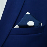 Navy Blue Polka Dots Medium - Silk Pocket Square - Pocket Squares | Monzoro Pakistan