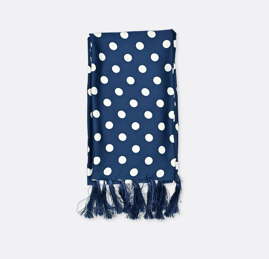 Navy Polka - Silk Men Scarves - Silk Scarves | Monzoro Pakistan