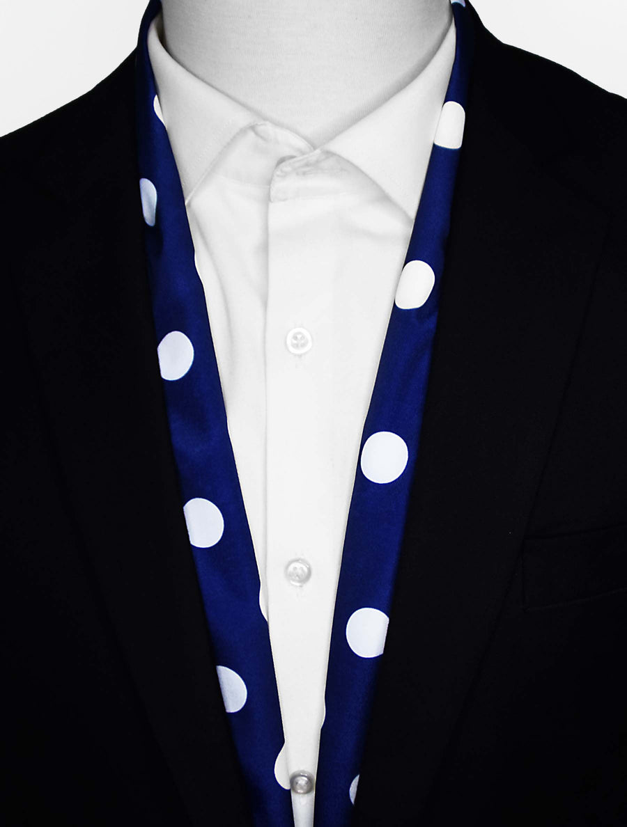 Navy Polka - Silk Men Scarves - Silk Scarves | Monzoro Pakistan