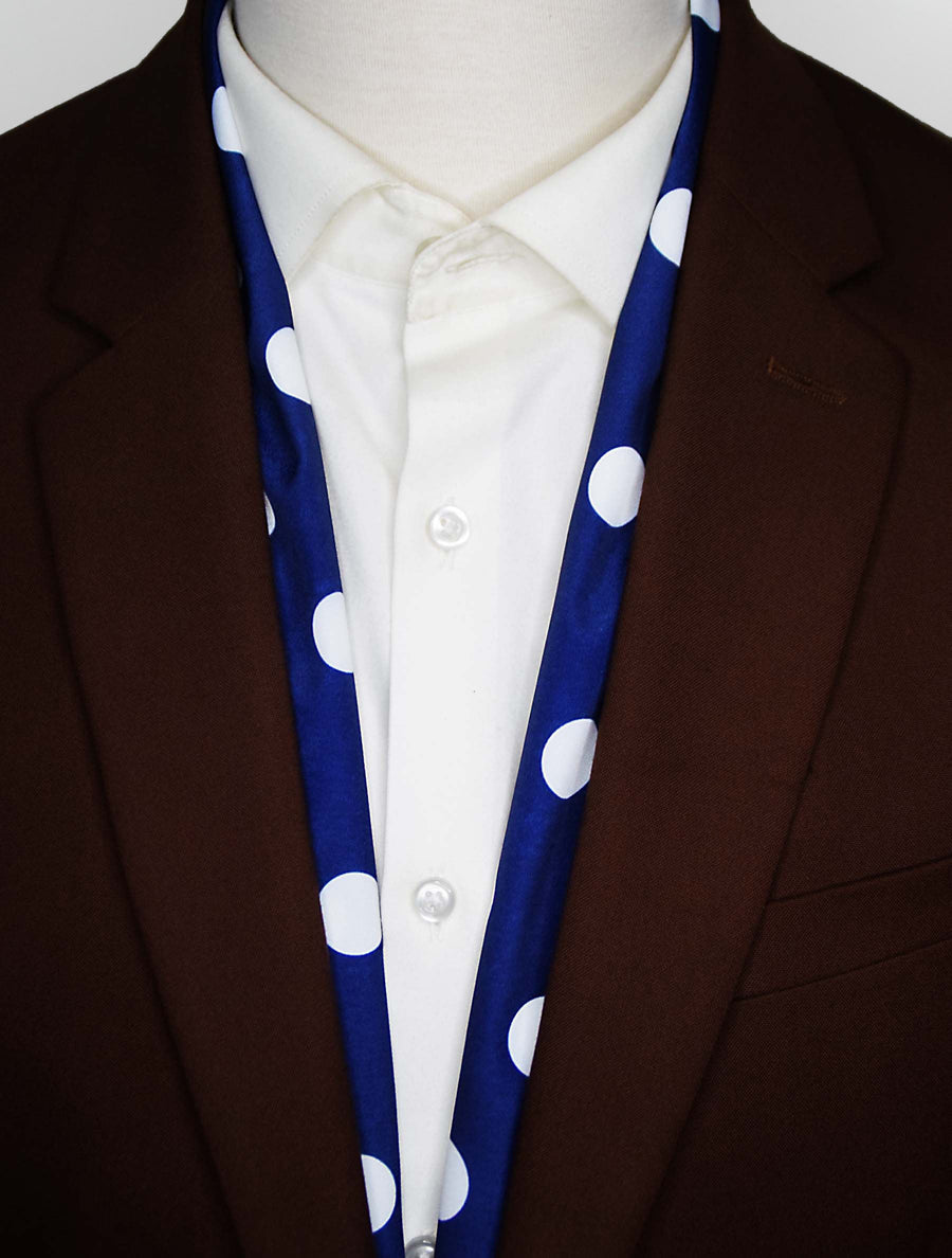 Navy Polka - Silk Men Scarves - Silk Scarves | Monzoro Pakistan