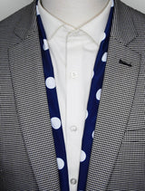 Navy Polka - Silk Men Scarves - Silk Scarves | Monzoro Pakistan