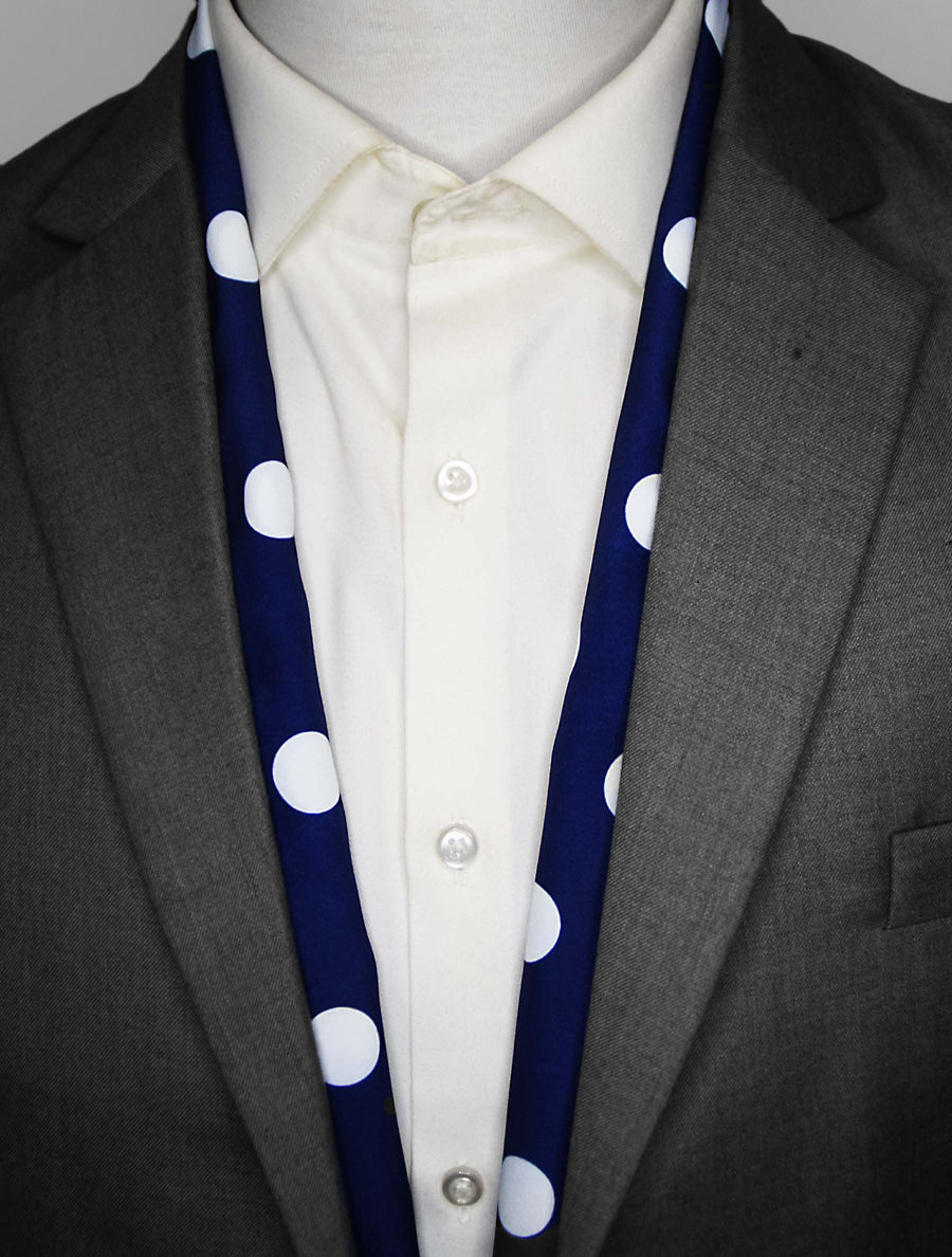 Navy Polka - Silk Men Scarves - Silk Scarves | Monzoro Pakistan