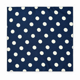 Navy Blue Polka Dots Medium pocket square — full flat product.