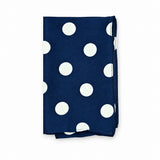 Navy Blue Polka Dots Medium pocket square — folded product.