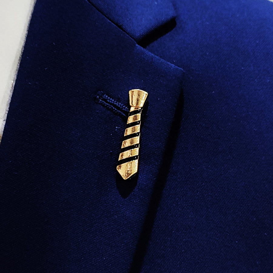 Necktie Golden Lapel Pins - Lapel Pins | Monzoro Pakistan