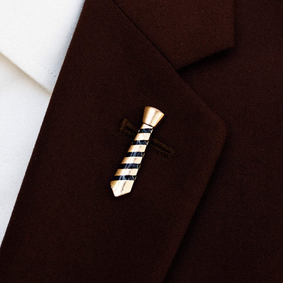 Necktie Golden Lapel Pins - Lapel Pins | Monzoro Pakistan