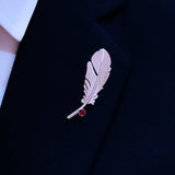 BIRD FEATHER – METTALIC Silver LAPEL PINS