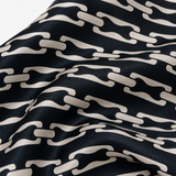 Noir Chain Link Silk Pocket Square