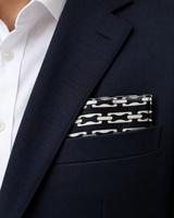 Noir Chain Link Silk Pocket Square