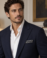 Noir Chain Link Silk Pocket Square