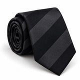 Noir Shadow Stripe Silk Tie — Main coiled product layout