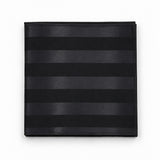 Noir Shadow Striped Silk Pocket Square — Folded product