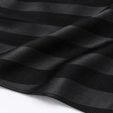 Noir Shadow Striped Silk Pocket Square — Fabric and design close-up