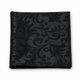 Onyx Damask Scroll Silk Pocket Square — product photograph 9