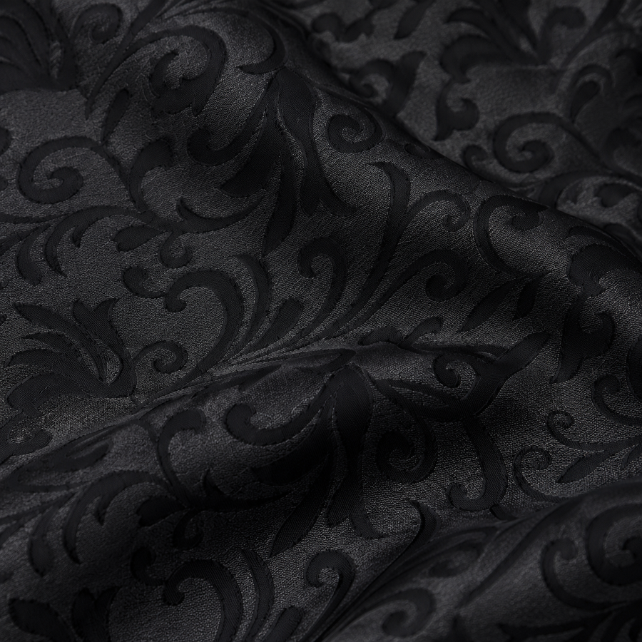 Onyx Damask Scroll Silk Pocket Square — product photograph 8