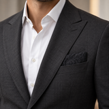 Onyx Damask Scroll Silk Pocket Square — product photograph 6