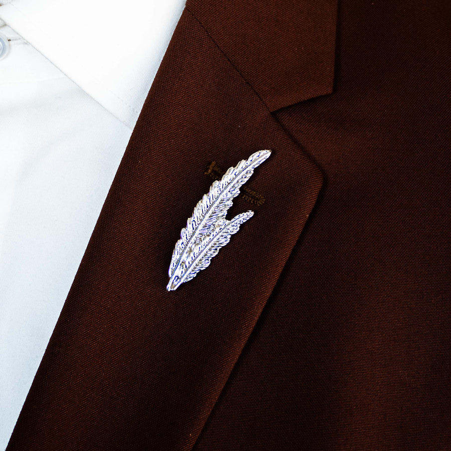 Pair Leaf – Silver Lapel Pins - Lapel Pins | Monzoro Pakistan