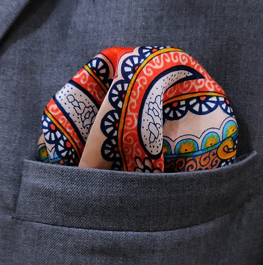 Paisley Art Show - Silk Pocket Square - Pocket Squares | Monzoro Pakistan