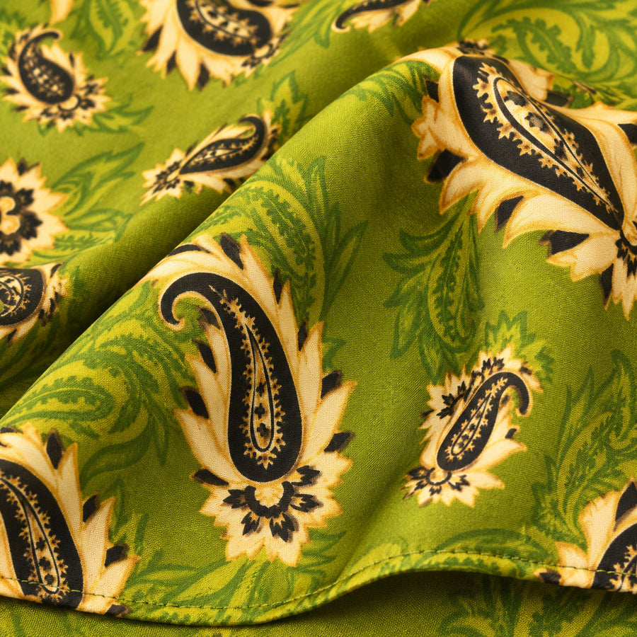 Paisley Passion pocket square — fabric and design close-up.