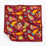 Paisley Shape pocket square — unfolded studio detail.