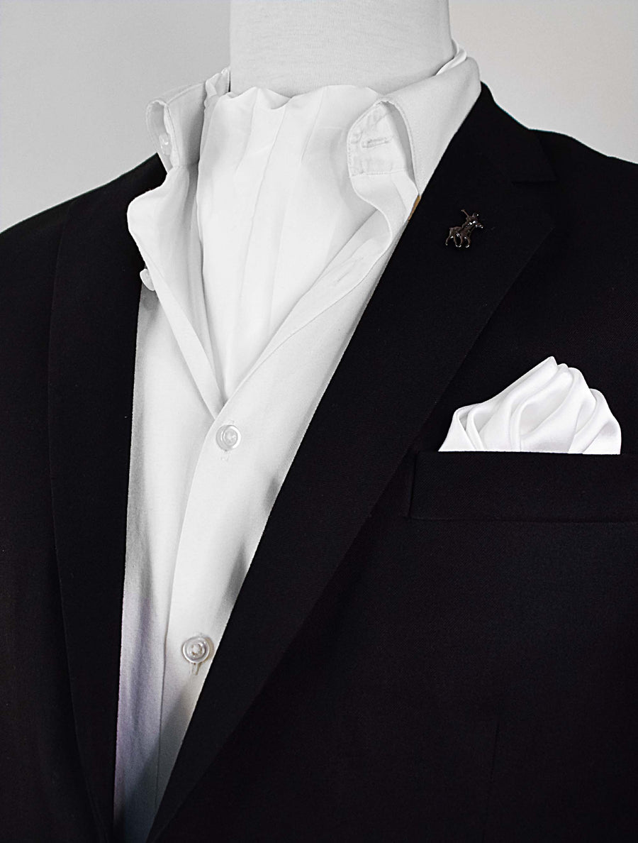 Pearl White Paradigm Silk Ascot Set - Combo Sets | Monzoro Pakistan