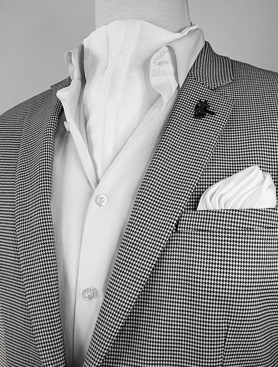 Pearl White Paradigm Silk Ascot Set - Combo Sets | Monzoro Pakistan