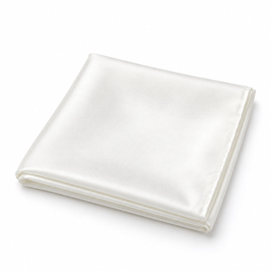 Pearl White Paradigm pocket square — folded product.