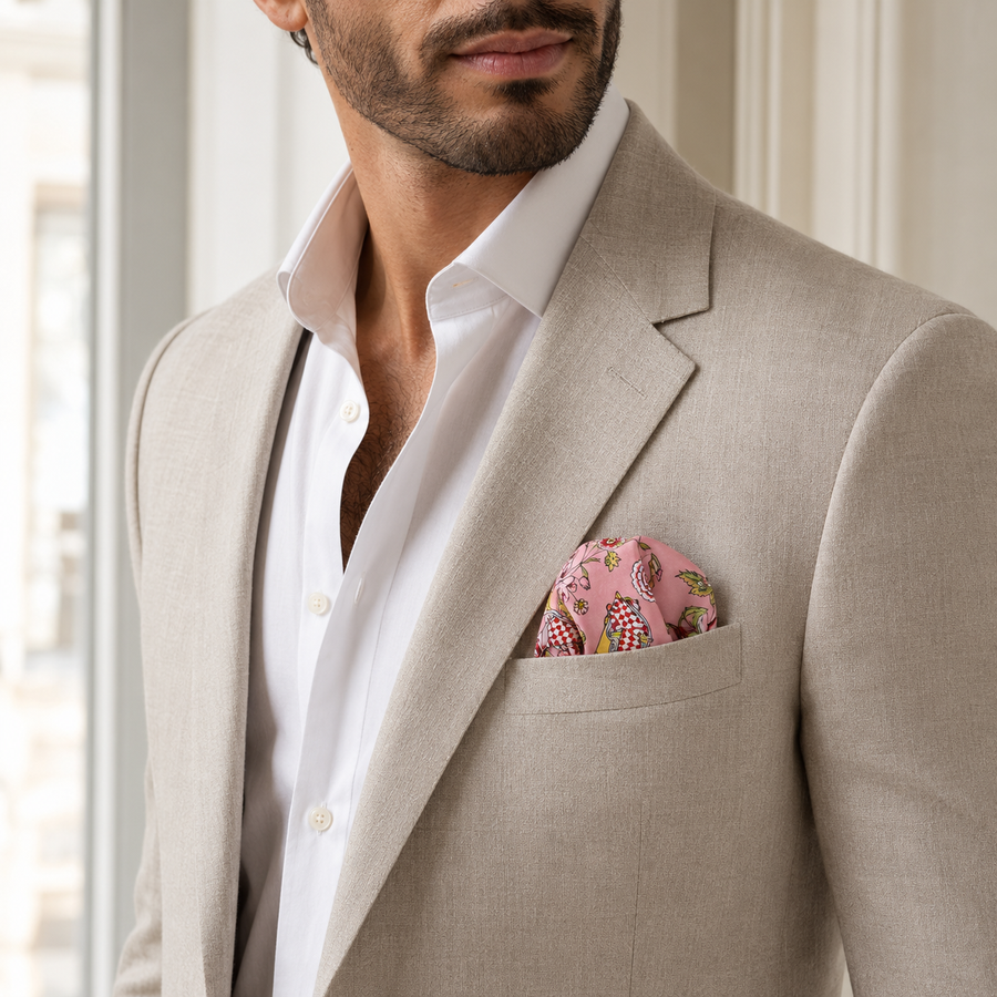 Picnic Charms Silk Pocket Square