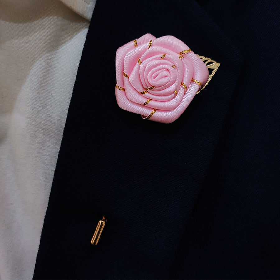 Pink Texture Floral Lapel Pins - Lapel Pins | Monzoro Pakistan