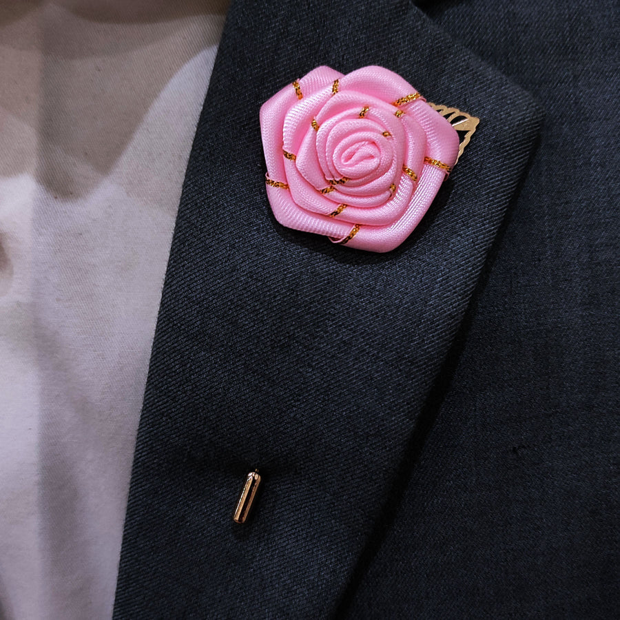 Pink Texture Floral Lapel Pins - Lapel Pins | Monzoro Pakistan