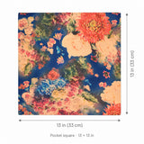 Sapphire Bouquet pocket square — size guide.