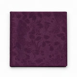 Plum Tropical Bloom Silk Pocket Square — folded product.