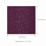 Plum Tropical Bloom Silk Pocket Square — size guide.