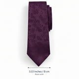 Plum Tropical Bloom Silk Tie blade width guide — 3.15 inches / 8 cm