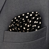 Point Black pocket square — close-up wearing detail.