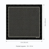 Point Black pocket square — size guide.