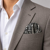 Rectangular Strips pocket square — light jacket · wearing detail.