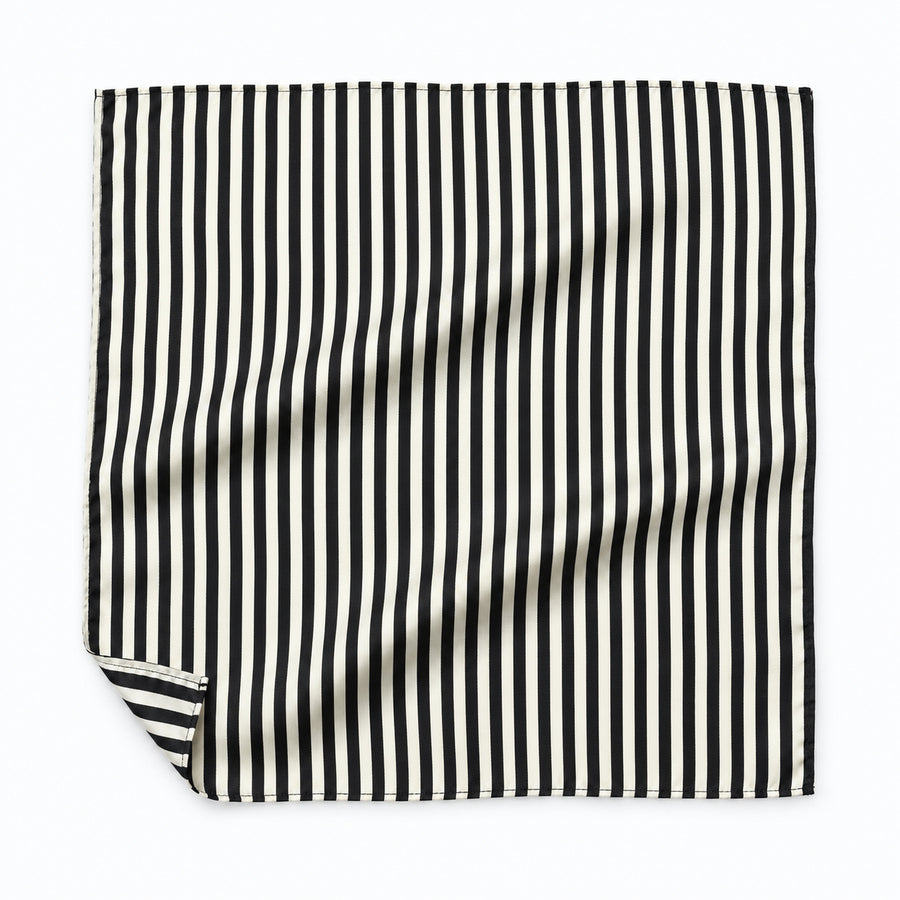 Retro Run pocket square — unfolded studio detail.