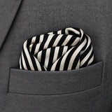 Retro Run pocket square — close-up wearing detail.