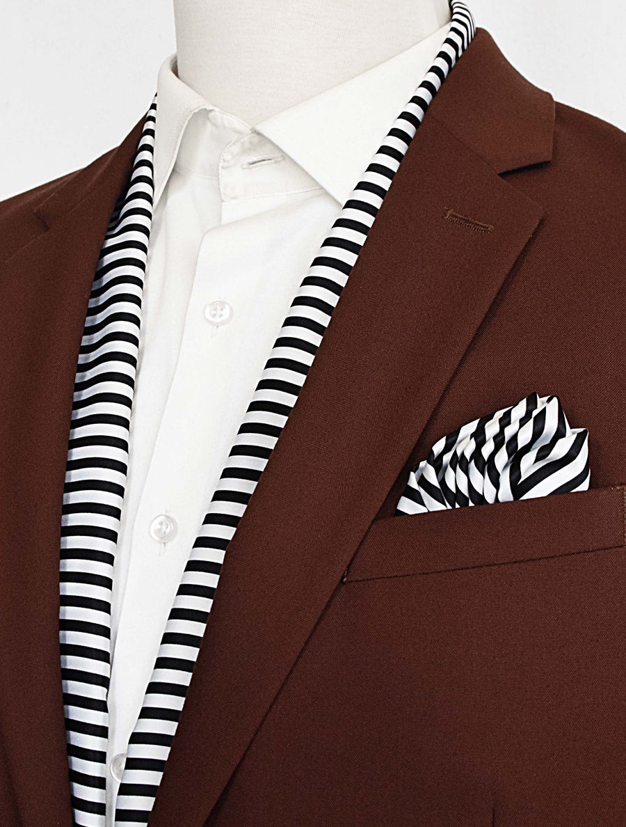 Retro Run Silk Scarf & Pocket Square Set - Combo Sets | Monzoro Pakistan