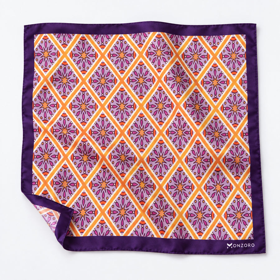 Retro Vintage pocket square — unfolded studio detail.