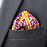 Retro Vintage pocket square — close-up wearing detail.