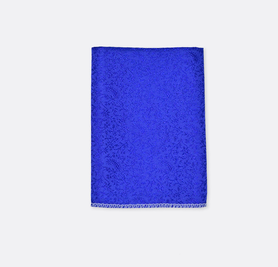 Royal Blue Self Tie & Pocket Square Set - Combo Sets | Monzoro Pakistan