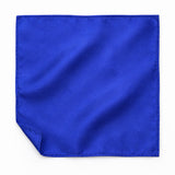 Royal Blue pocket square — unfolded studio detail.