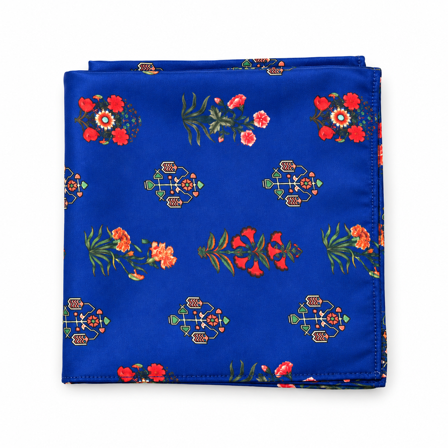Royal Persian Floral Silk Pocket Square
