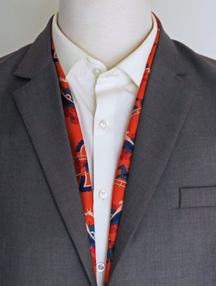Rust Paisley and Floral - Silk Men Scarves - Silk Scarves | Monzoro Pakistan