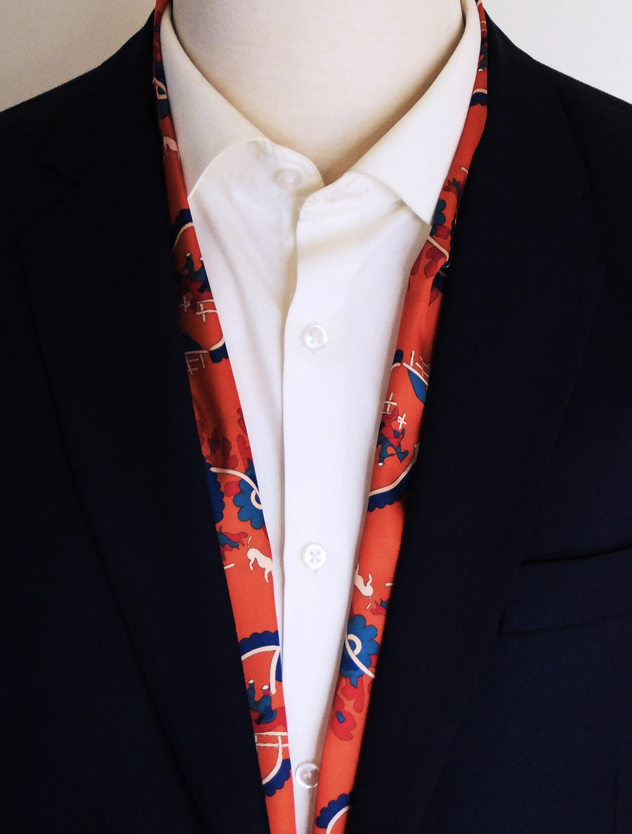 Rust Paisley and Floral - Silk Men Scarves - Silk Scarves | Monzoro Pakistan