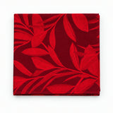 Scarlet Laurel Leaf Silk Pocket Square — folded product.